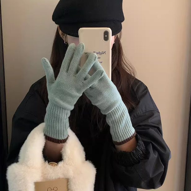 Touch screen winter warm knitted gloves ED0899