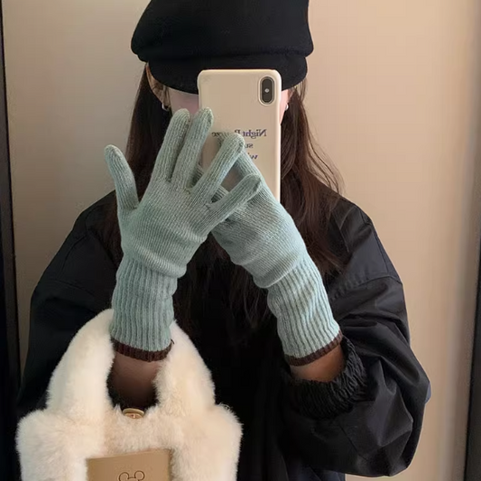 Touch screen winter warm knitted gloves ED0899