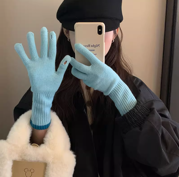 Touch screen winter warm knitted gloves ED0899