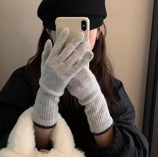 Touch screen winter warm knitted gloves ED0899
