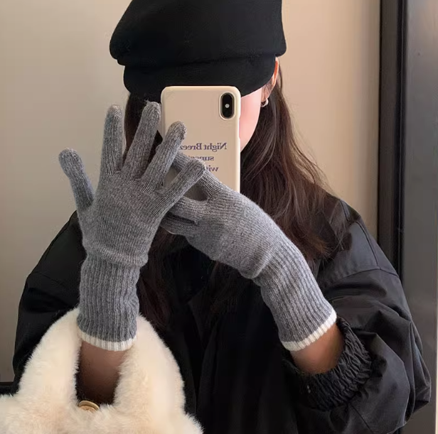 Touch screen winter warm knitted gloves ED0899