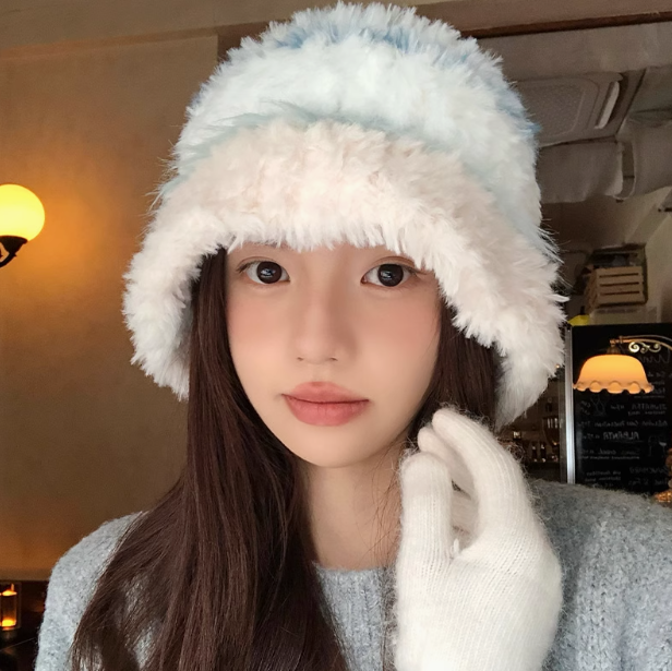 Korean style all-match warm plush bucket hat ED0902