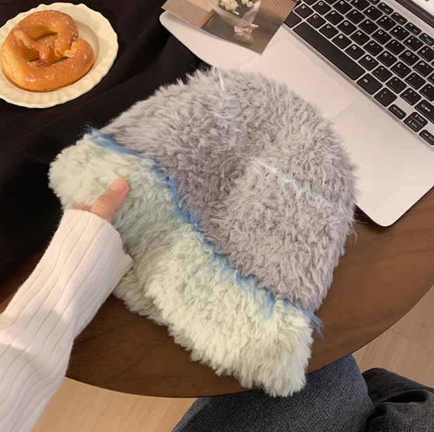 Korean style all-match warm plush bucket hat ED0902