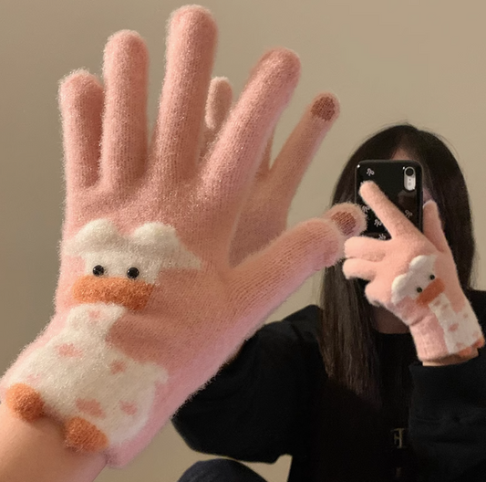 Niedliche Plüschhandschuhe mit Tiermuster ED0903