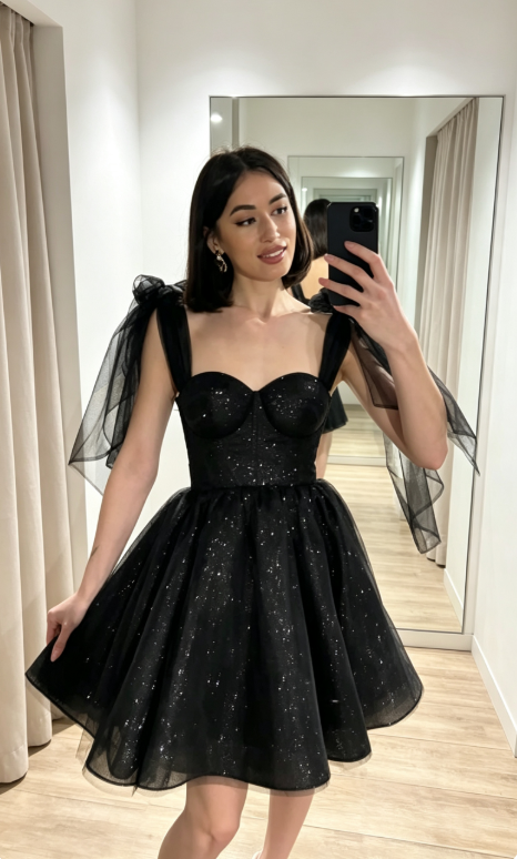 Fashion Blue Hoco Dress Straps A-Line Birthday Dress Tulle Dress for Party Dress ED09088