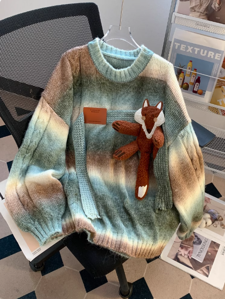 Maillard fox sweater with gradient stripes ED0915