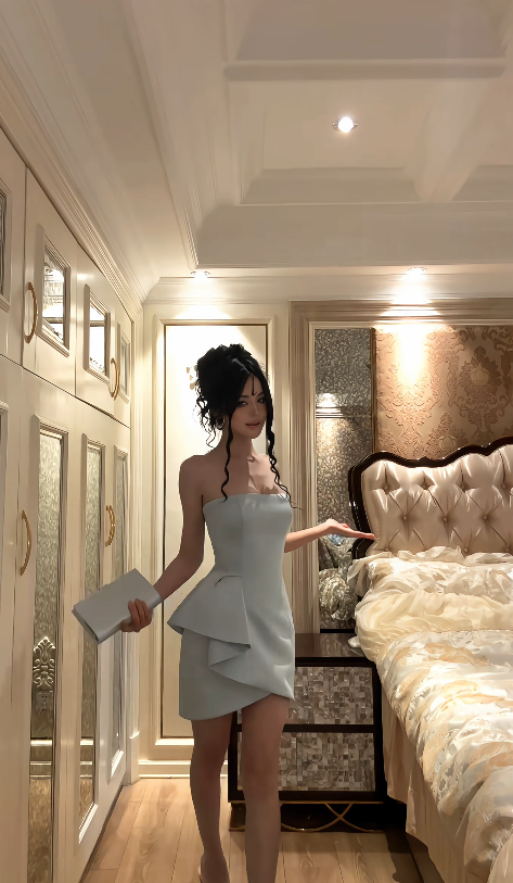 Jolie Robe Bleu Hoco Robe Fourreau sans Bretelles Robe de Soirée en Satin pour Anniversaire ED09184