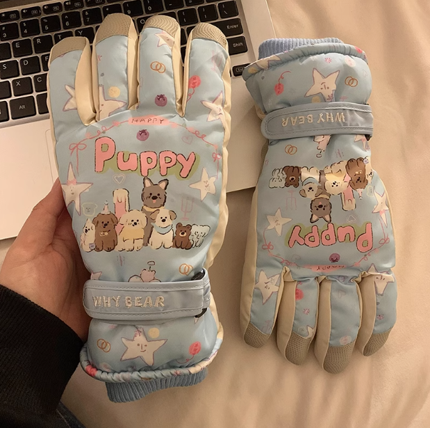 Cute full-finger touchscreen ski and cycling gloves ED0925