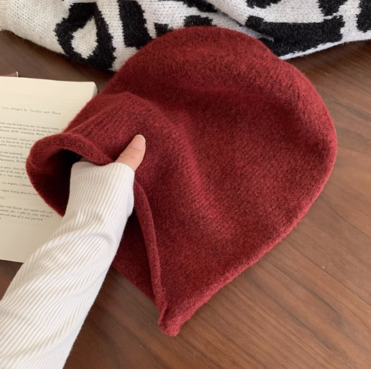 Knitted wool plush hat ED0928