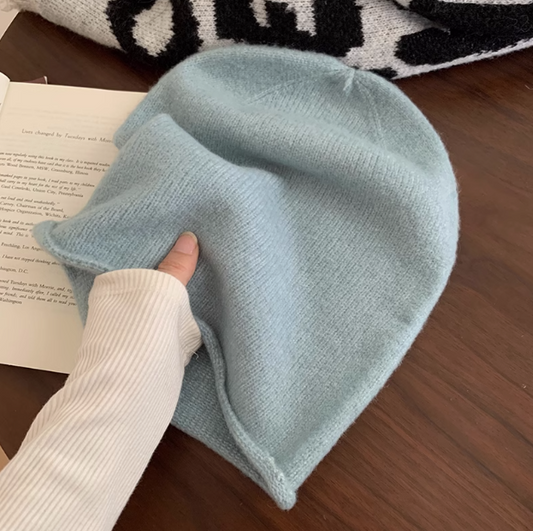 Knitted wool plush hat ED0928