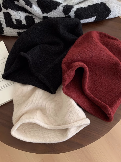 Knitted wool plush hat ED0928
