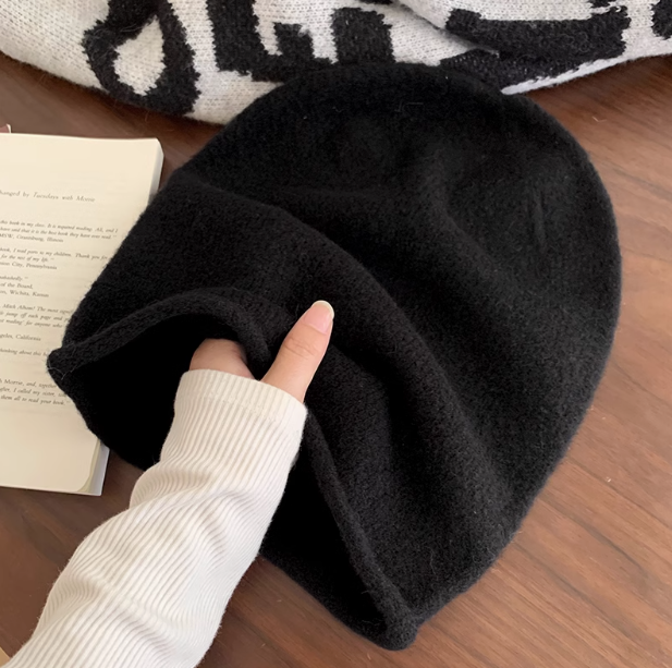 Knitted wool plush hat ED0928
