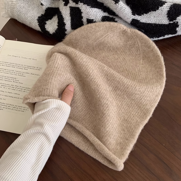 Knitted wool plush hat ED0928