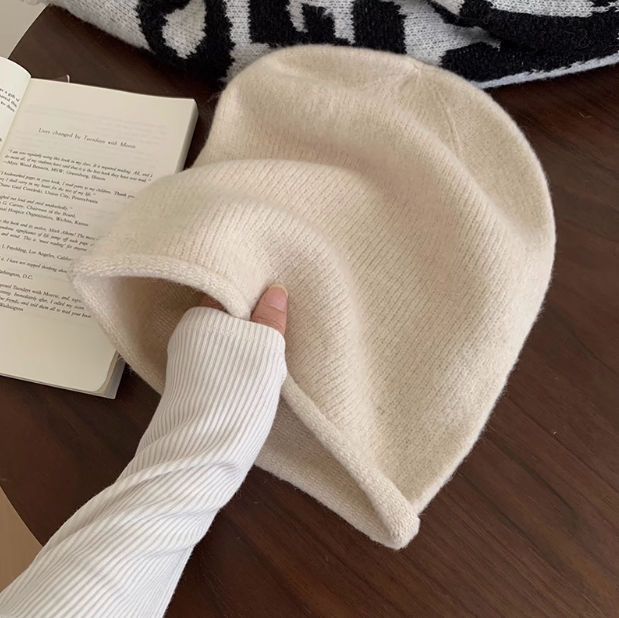Knitted wool plush hat ED0928