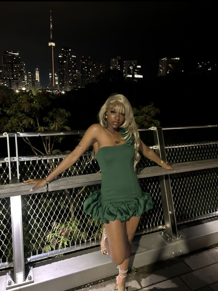 Fashion Green Birthday Dress One-shoulder Bodycon Hoco Dress Satin Graduation Party Dress ED09452