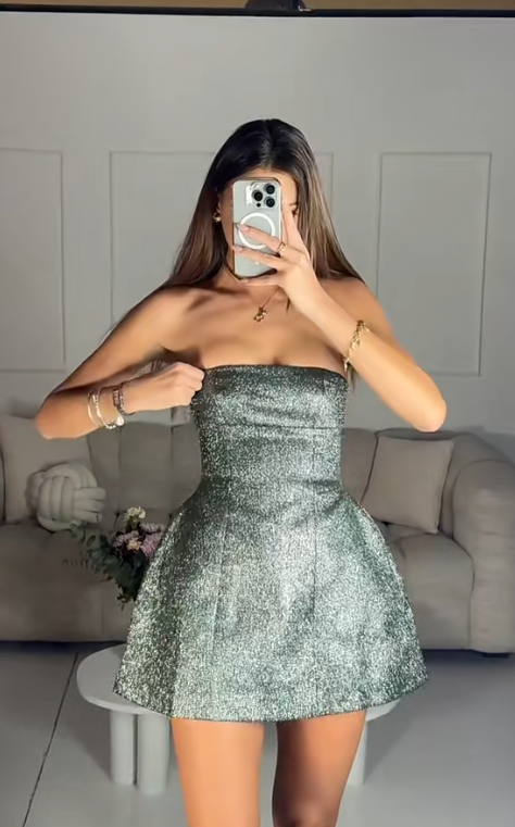 Sexy Grey Short Homecoming Dress A-Line Satin Birthday Dress ED09713