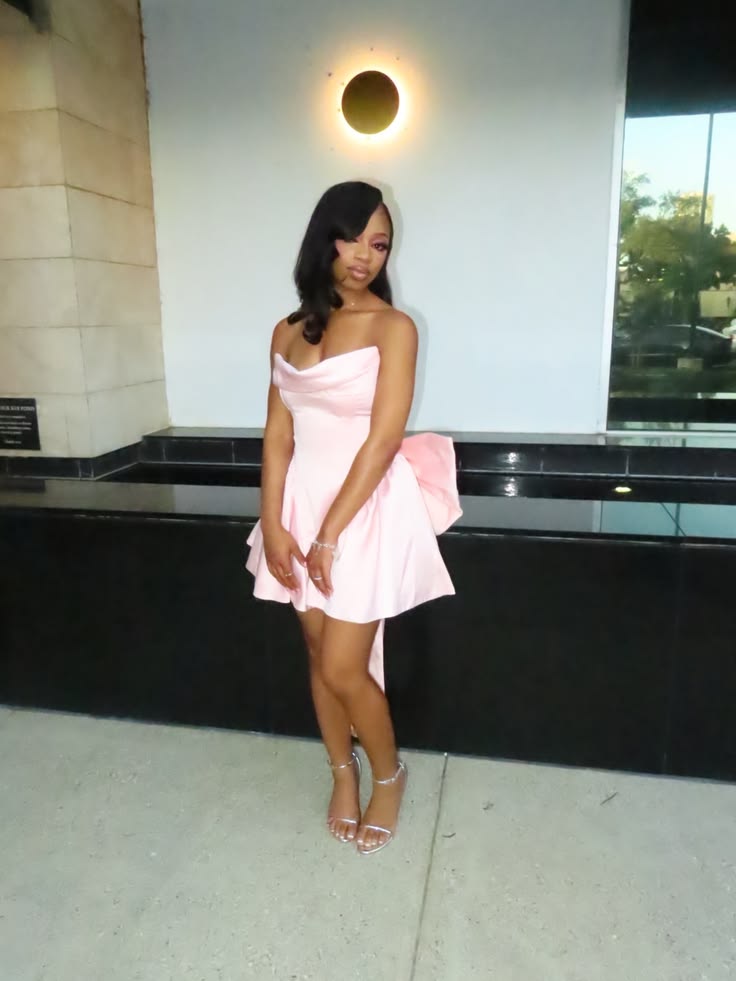 Chic Pink Short Homecoming Dress A-Line Satin Birthday Dress ED09732
