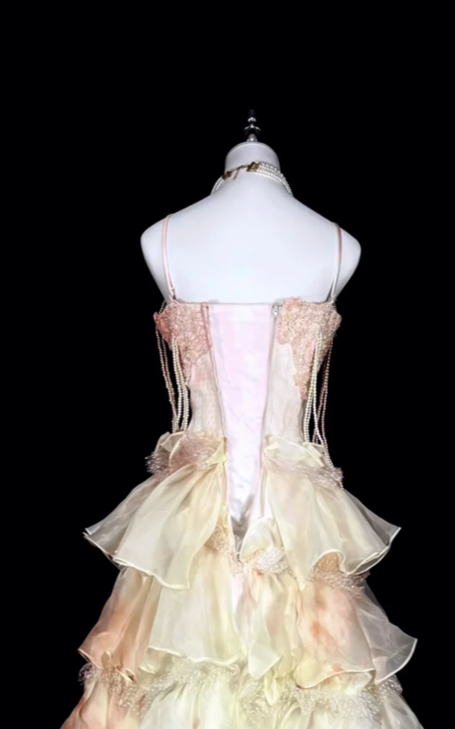 Robe de soirée longue A-Line en tulle rose fuchsia à bretelles ED09739