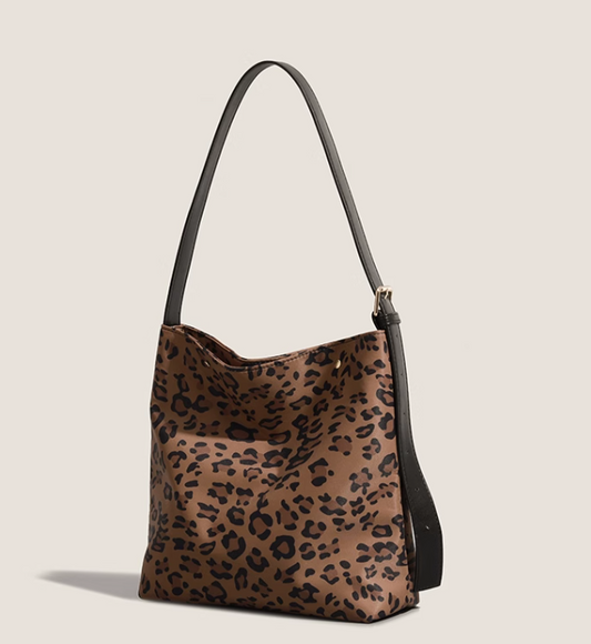 Vintage Leopard Print Shoulder Bag Handbag ED0981