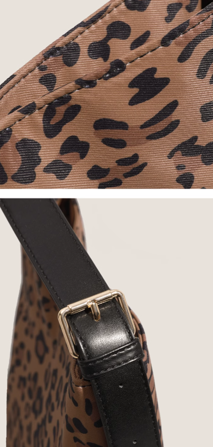 Vintage Leopard Print Shoulder Bag Handbag ED0981