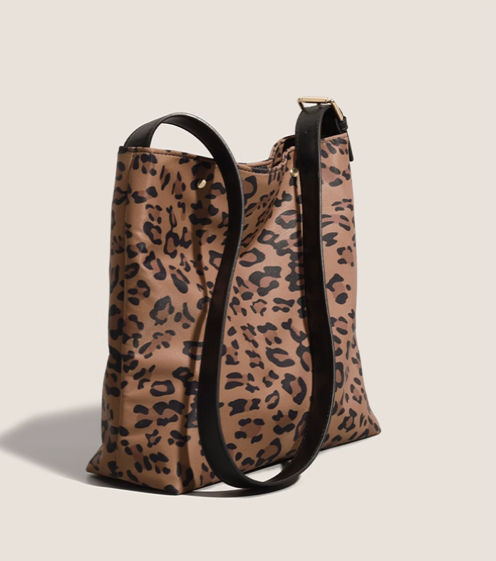 Vintage Leopard Print Shoulder Bag Handbag ED0981
