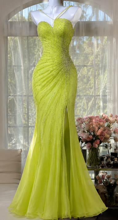 Schickes grünes Homecoming-Kleid Scheide Chiffon Perlen Geburtstagskleid ED09883