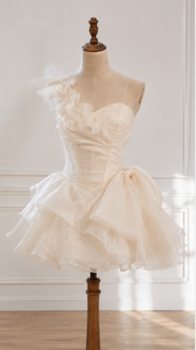 Sexy White Short Homecoming Dress A-Line Chiffon Birthday Dress ED09933
