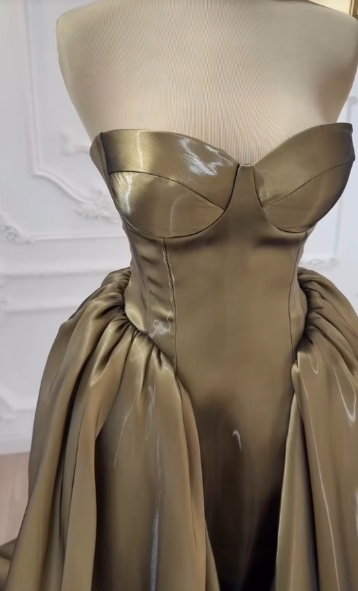 Glamours Green Evening Dress Sheath Satin Prom Dress ED10096