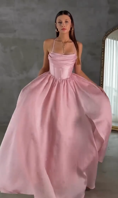 Elegant Pink Sheath Satin Evening Dress ED10145