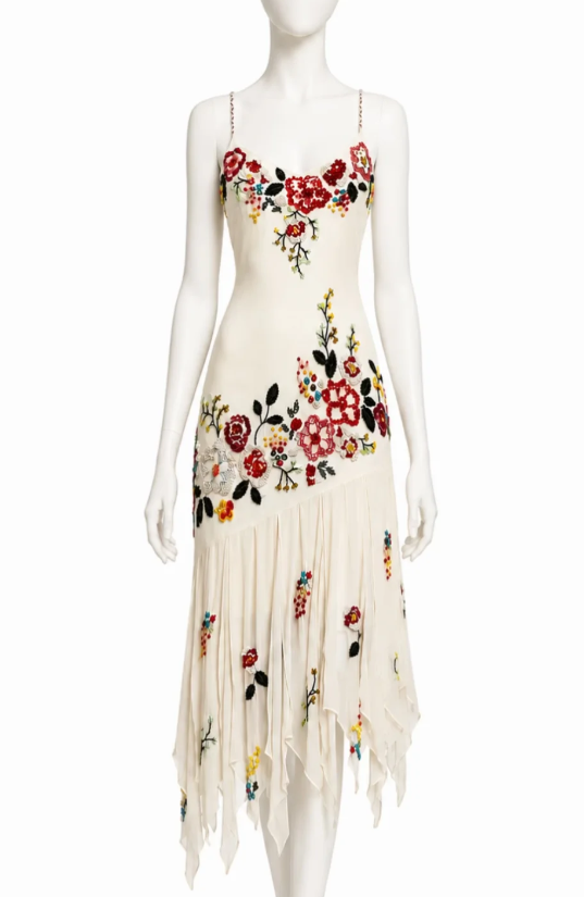 Charming White Prom Dress Sheath Chiffon Beaded Long Evening Dress ED10296