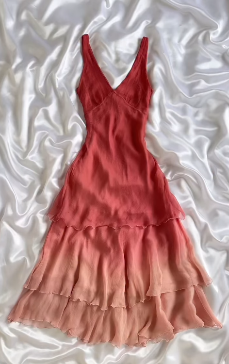 Cute Rust Red to Peach Pink Ombre Short Homecoming Dress Sheath Chiffon Birthday Dress ED10322