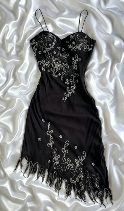 Cute Black Short Homecoming Dress Sheath Chiffon Beaded Birthday Dress ED10337