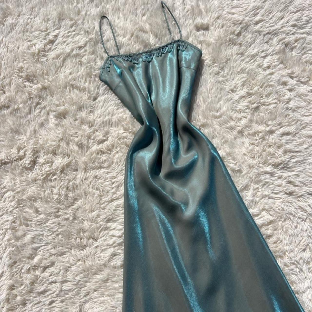Chic Teal Long Prom Dress Sheath Satin Evening Dress ED10350