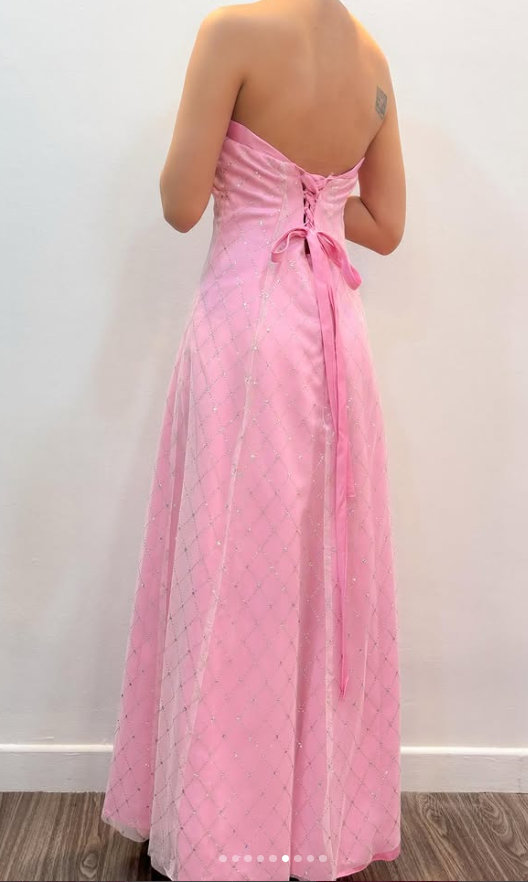 Chic Pink Long Prom Dress A-Line Chiffon Evening Dress ED10355