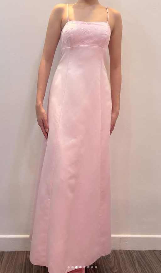 Chic Pink Long Prom Dress A-Line Satin Evening Dress ED10356