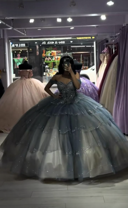 Gorgeous Blue Sweet 16 Dress Ball Gown Quiceanera DressTulle Birthday Dress ED10425