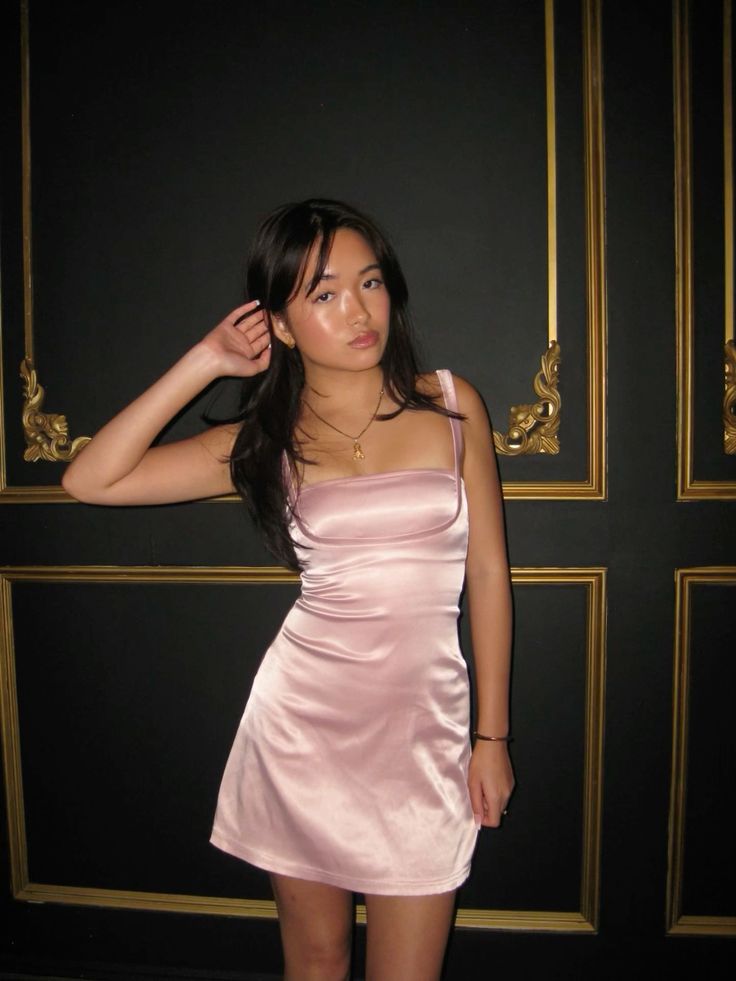 Pretty Pink Short Homecoming Dress Sheath Satin Birthday Dress ED10491