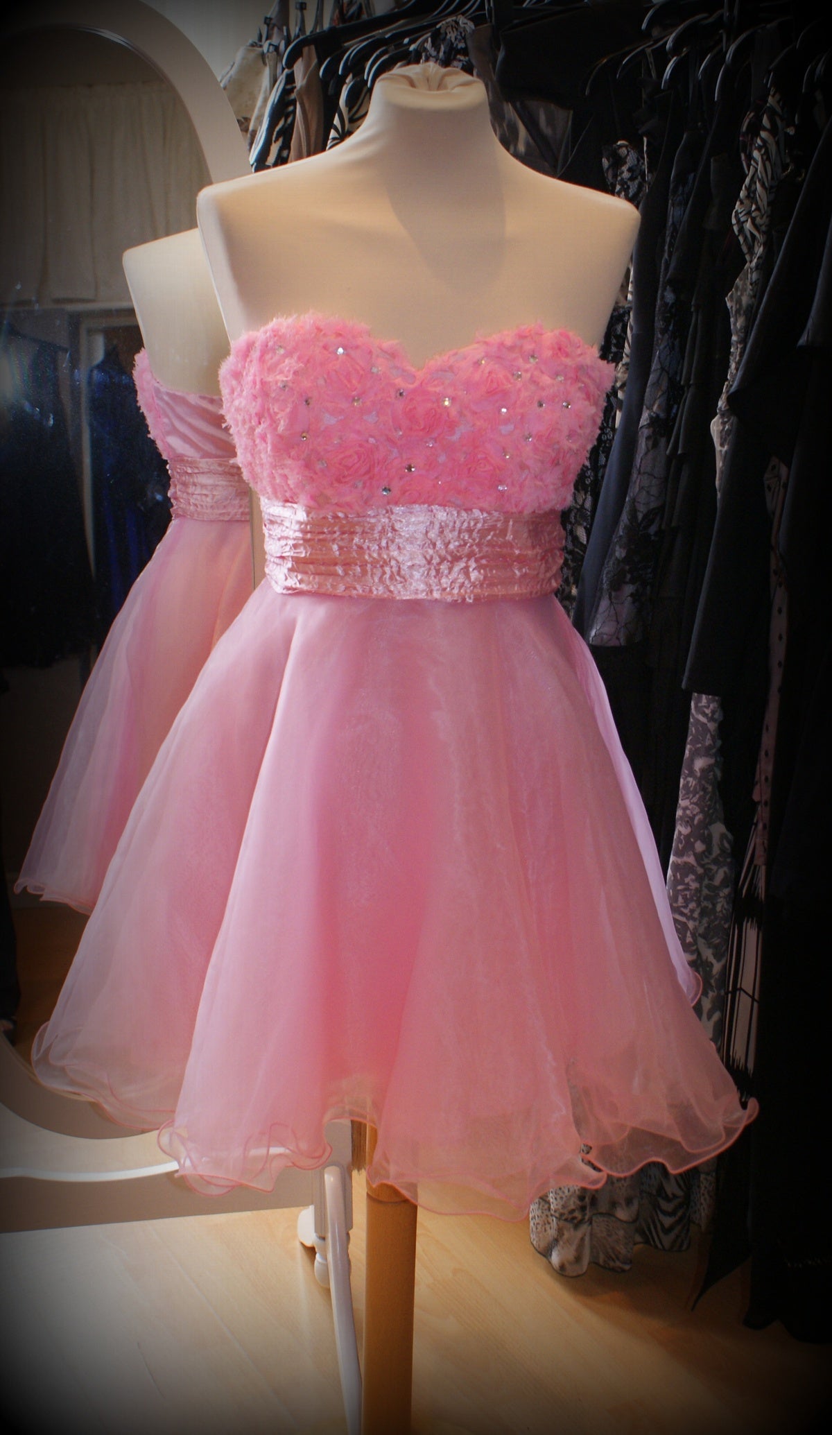 Pretty Pink Short Homecoming Dress A-Line Tulle Birthday Dress ED10522