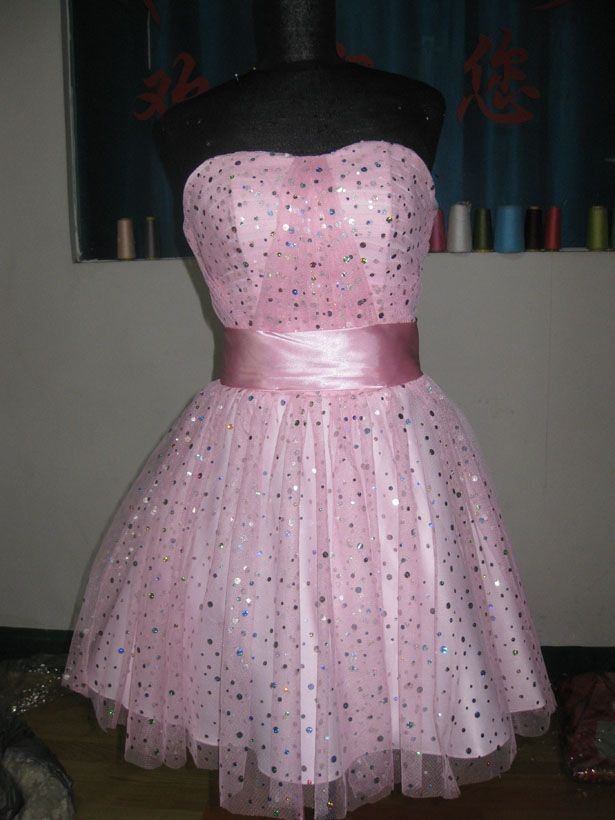 Pretty Pink Short Homecoming Dress A-Line Tulle Birthday Dress ED10525