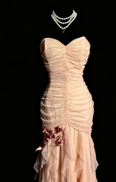 Elegant Pink Prom Dress Sheath Chiffon Long Evening Dress ED10572