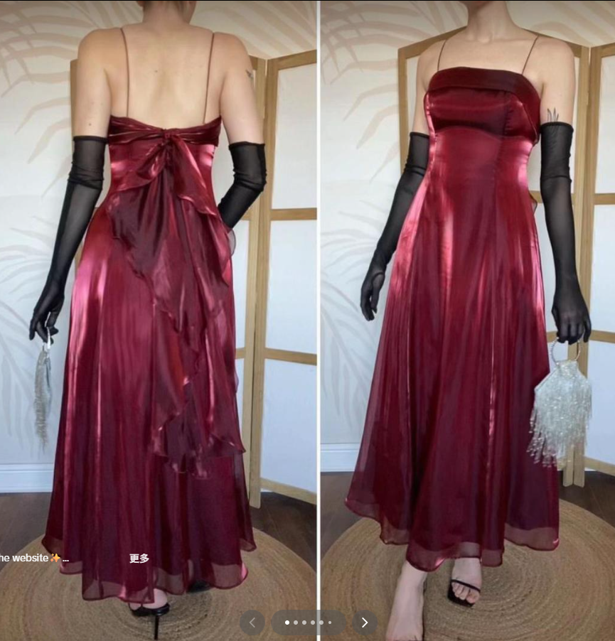 Elegantes burgunderrotes Ballkleid A-Linie langes Abendkleid ED10710