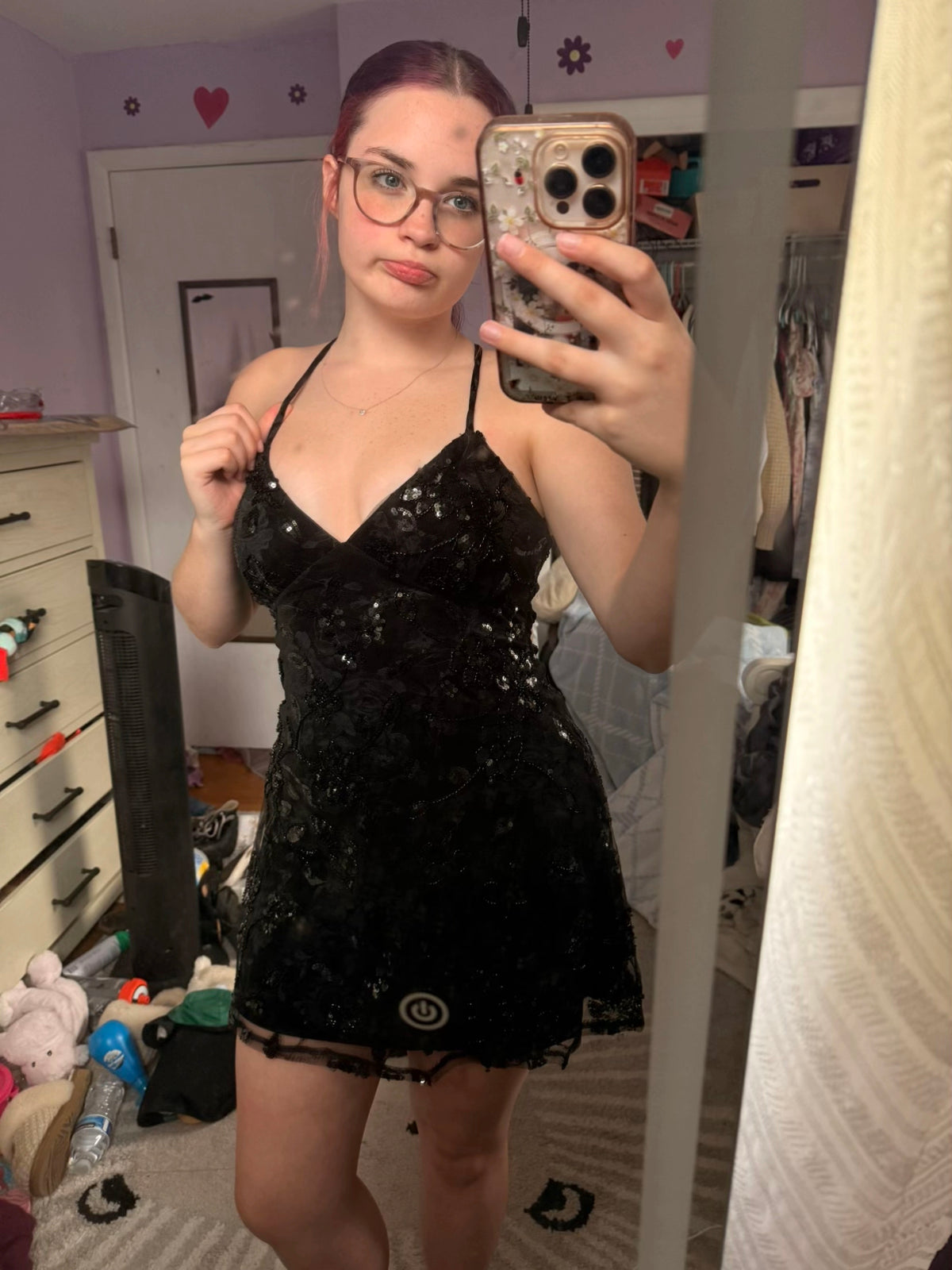 Glam Black Short Homecoming Dress Sheath Sequins Birthday Dress ED10722