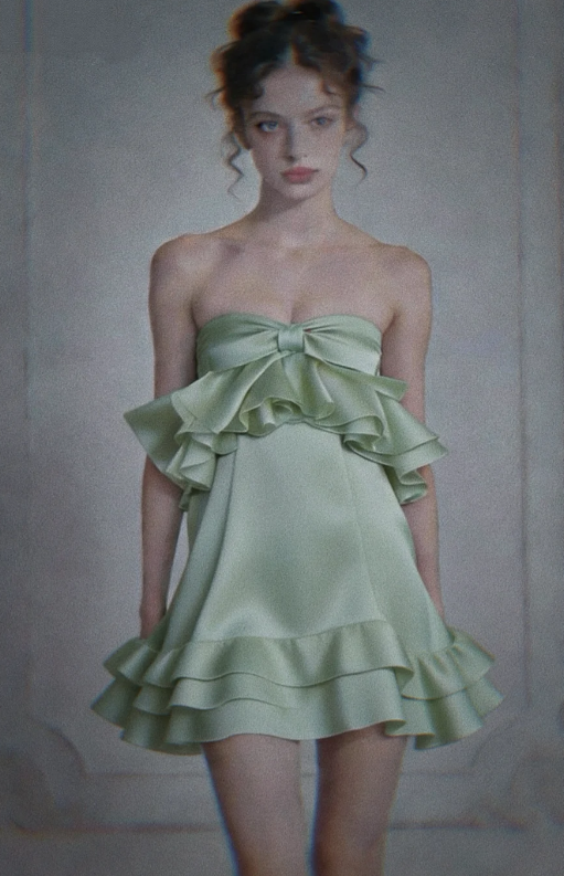 Glam Green Short Homecoming Dress Sheath Satin Birthday Dress ED10733