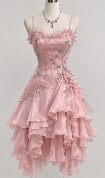 Gorgeous Pink Short Homecoming Dress A-Line Tulle Birthday Party Dress ED10757