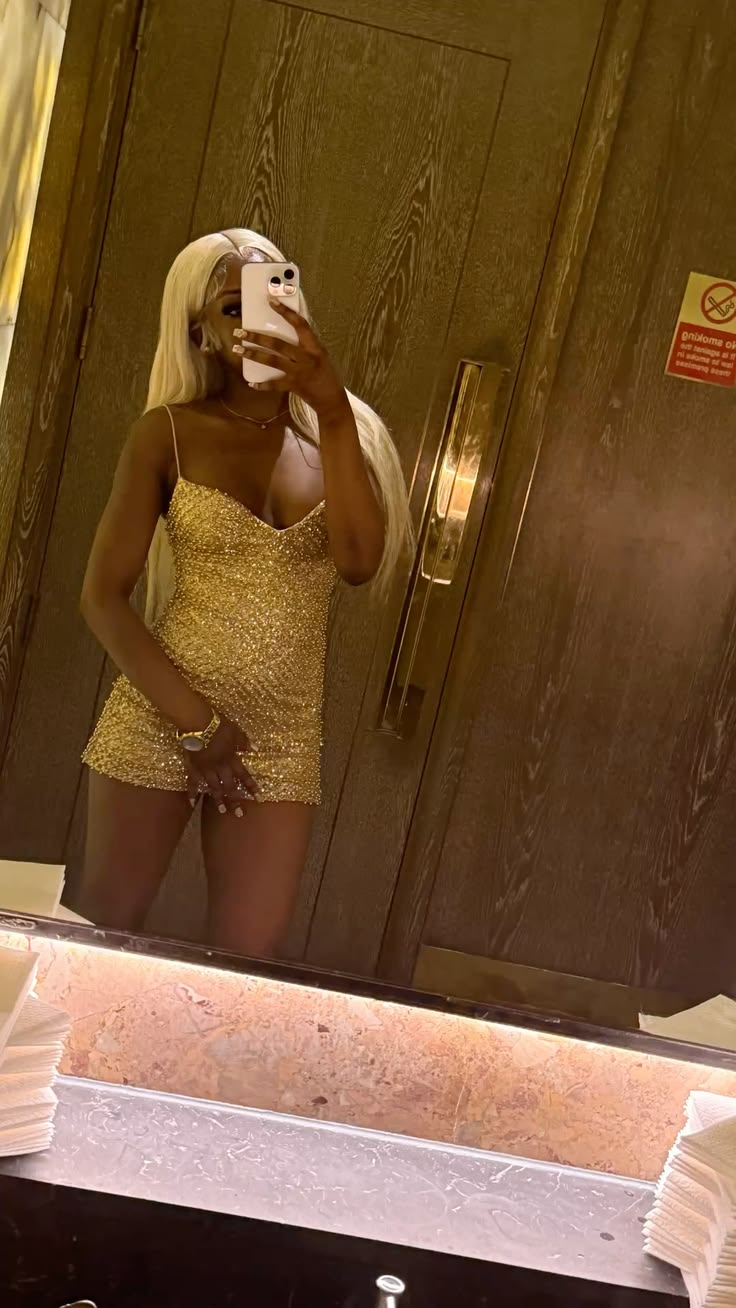 Chic Gold Short Homecoming Dress Satin Sheath Long Evening Dress ED10765