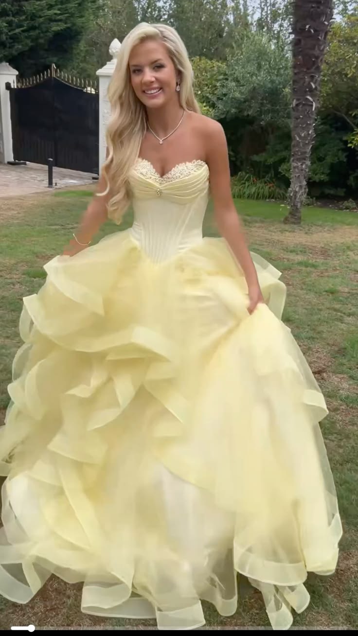 Gorgeous Yellow Prom Dress Sheath Tulle Long Evening Dress ED10818