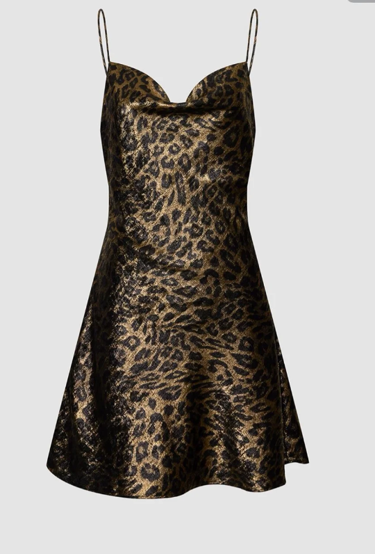 Chic Leopard Short Homecoming Dress Satin Sheath Birthday Dress ED10916