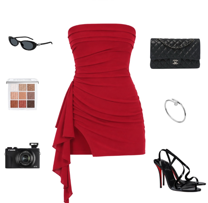 Schickes kurzes rotes Heimkehr-Kleid Chiffon Etuikleid Geburtstagskleid ED10923