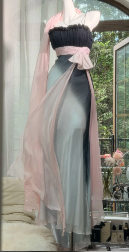 Vintage Chiffon Prom Dress Sheath Long Evening Dress ED11290