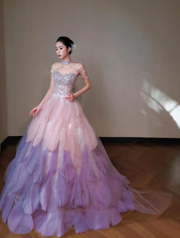 Gorgeous Purple Prom Dress A-Line Tulle Long Evening Dress ED11362